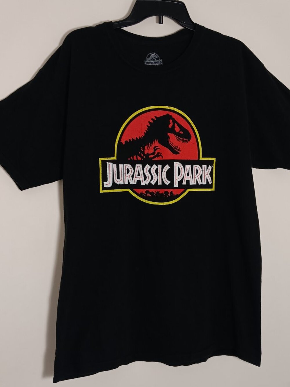 Jurassic Park classic logo Tshirt mens large black dinosaur movie tee